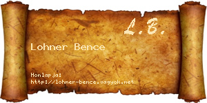 Lohner Bence névjegykártya
